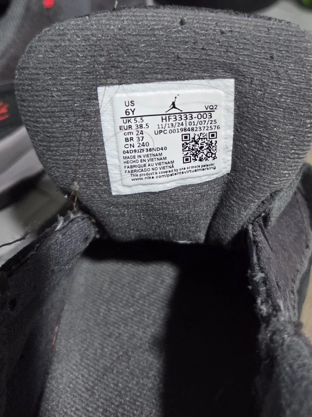 Jordan Men's Charcoal Gray Suede Low-Top Sneakers with Subtle Red Accents